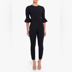 Black Halo Brooklyn Black Jumpsuit with Ruffle Sleeves